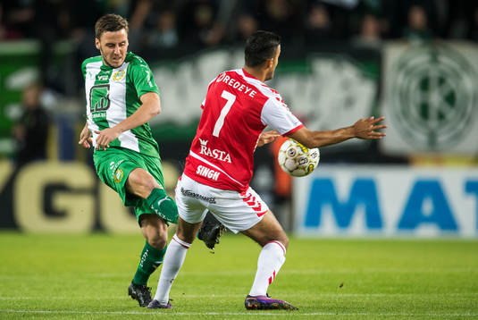 Kalmars Harmeet Singh och Hammarbys Jeppe Andersen