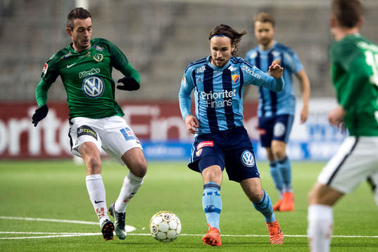 Jönköpings Daryl Smylie och Djurgårdens Kevin Walker