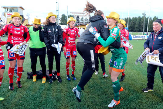Linköpings spelare jublar