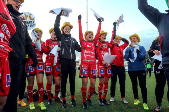 Linköpings spelare jublar