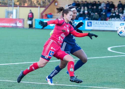 Kvarnsvedens BrianneReed och Linköpings Marija Banusic  i