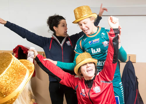 Linköpings spelarna jublar