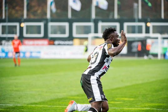 Landskronas Edafe Egbedi jublar efter 2-0
