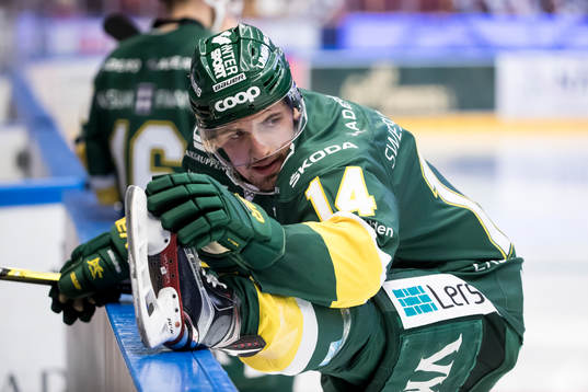 Björklövens Cody Murphy  i ishockeymatchen i