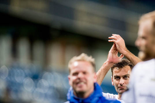 Magne Hoseth of Kristiansund celebrates
