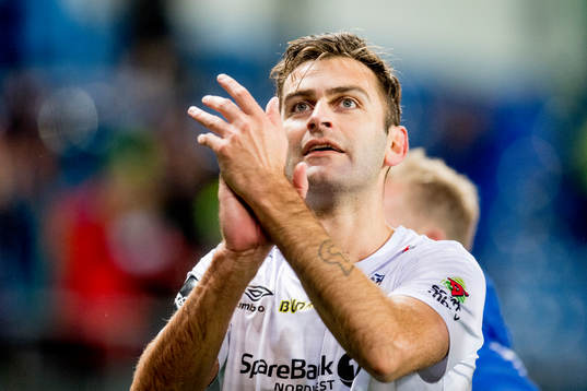 Magne Hoseth of Kristiansund celebrates