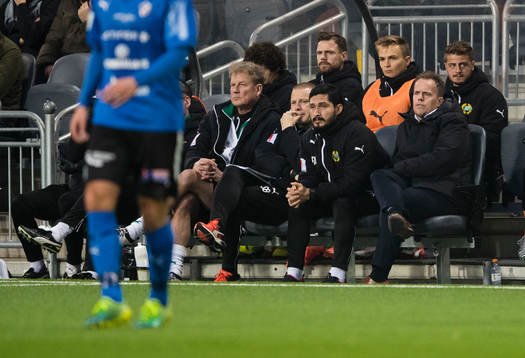 Hammarbys assisterande tränare Stefan Billborn, assisterande tränare Pablo Pinones-Arce och tränare Jakob Michelsen