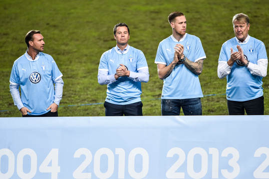 Malmö FFs tjugo guld uppmärksammas, 2004 Niklas Skoog, 2010 Daniel Andersson, 2013, Pontus Jansson och 2014, Åge Hareide