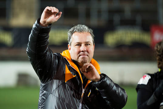 Göteborgs tränare Stefan Rehn jublar