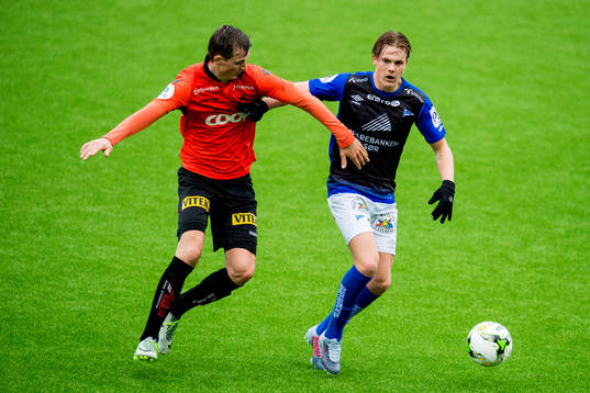 Simen Brekkhus of Åsane and Tobias Christensen of Start