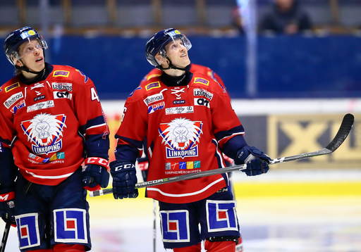 Linköpings Mathis Olimb och Ken Andre Olimb jublar