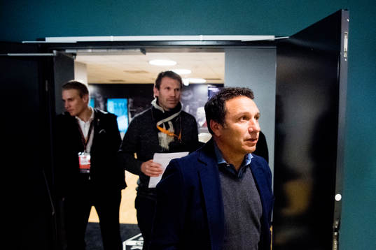 Eusebio Sacristan, head coach of Real Sociedad, arrives at a press conference