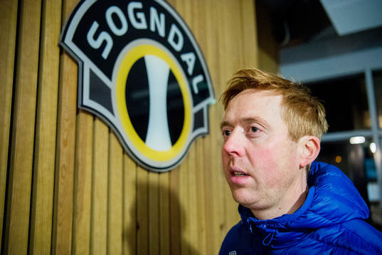 Svein Maalen, head coach of Ranheim, talks to the press