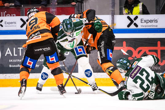 Karlskronas Emil Lundberg, Färjestads Sebastian Erixon och