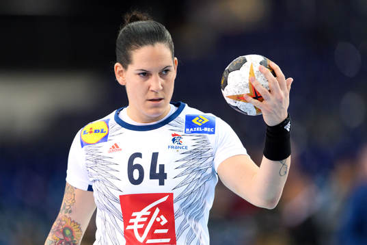 Frankrikes Alexandra Lacrabere i åttondelsfinalen mellan