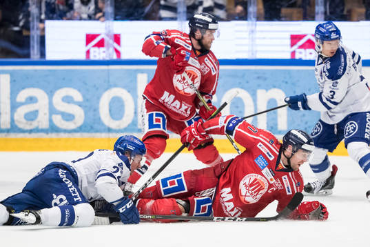 Leksands Martin Grönberg och Västerviks Dan Pettersson  i