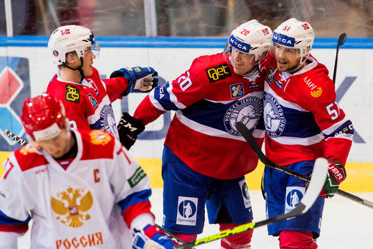 Anders Bastiansen of Norway celebrates with his teammates