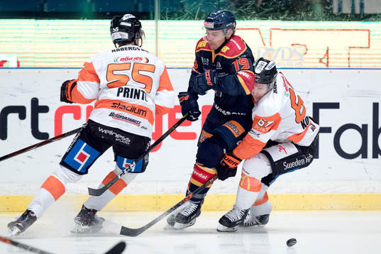 Djurgårdens Rene Bourque och Karlskronas David Printz och