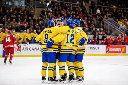 Sveriges Tim Söderlund, Isac Lundeström, Glenn Gustafsson