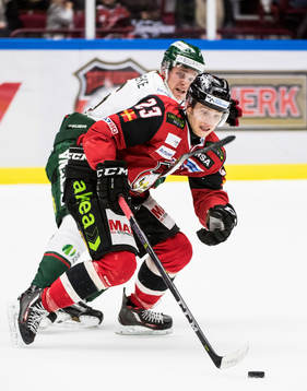 Malmö Redhawks Christoffer Forsberg och Frölundas