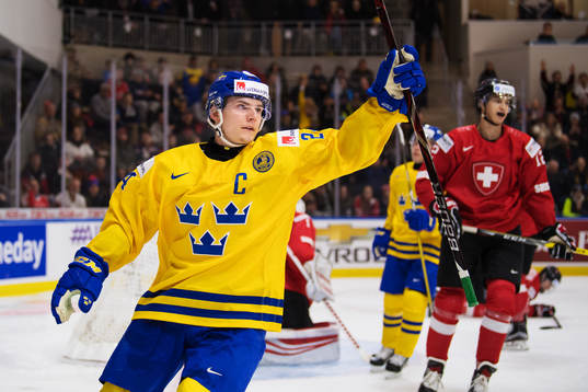 Sveriges Lias Andersson jublar