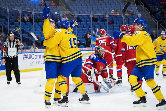 Sveriges Lias Andersson, Alexander Nylander och Elias