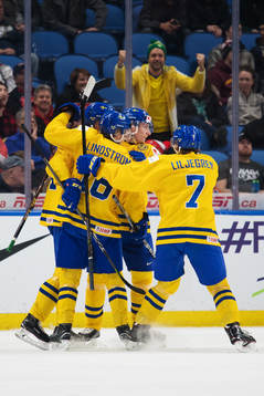 Sveriges Elias Pettersson, Linus Lindström, Lias Andersson