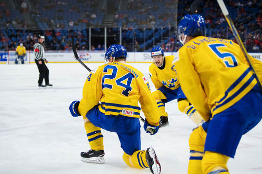 Sveriges Lias Andersson, Timothy Liljegren och Gustav