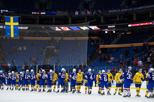 s och Sveriges spelare tackar varandra