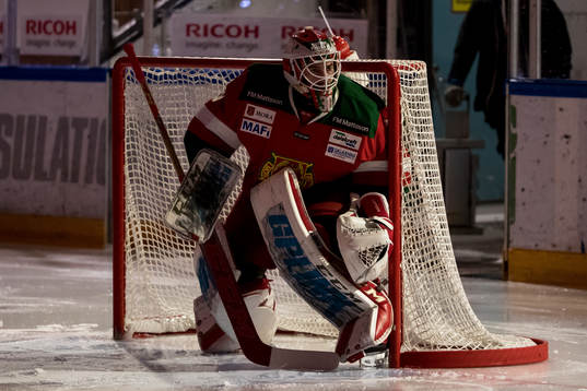 Moras målvakt Mattias Pettersson  i ishockeymatchen i SHL