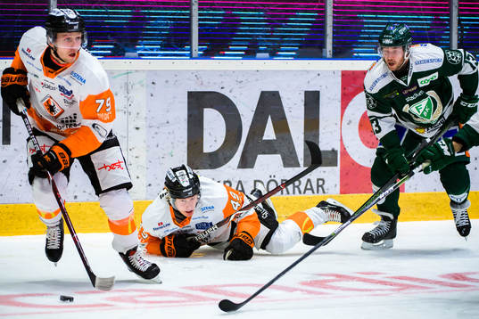 Karlskronas Emil Lundberg, Filip Cruseman och Färjestads