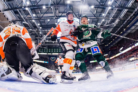 Karlskronas David Printz och Färjestads Mikael Hedlund