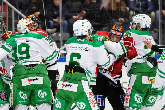 Rögles målvakt Justin Pogge, Craig Schira, Örebros Tyson