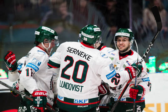 Frölundas Victor Olofsson , Joel Lundqvist och Mattias