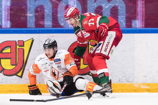 Karlskronas Joel Kellman och Moras Keaton Ellerby  i