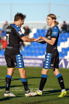 IFK Göteborgs Elias Mar Omarsson  och Tobias Hysén jublar