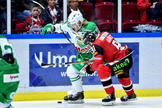 Rögles Olle Liss och Malmö Redhawks Max Görtz