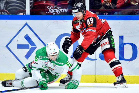 Malmö Redhawks Rhett Rakhshani och Rögles Alen Bibic
