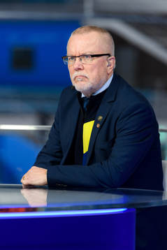 Leif Boork, head coach of Sweden, in the Eurosport Studio