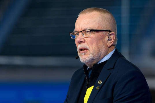 Leif Boork, head coach of Sweden, in the Eurosport Studio