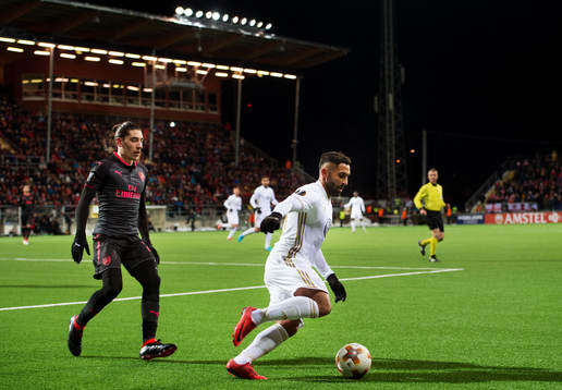 Arsenals Hector Bellerin och Östersunds Saman Ghoddos