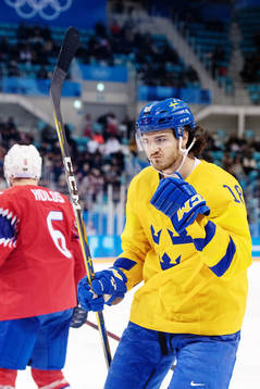 Dennis Everberg of Sweden celebrates scoring 0-3 in the