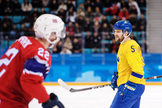 Mikael Wikstrand of Sweden celebrates scoring 0-4 in the