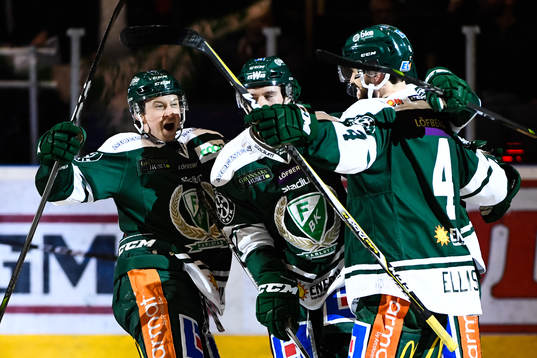 Färjestads Morgan Ellis jublar