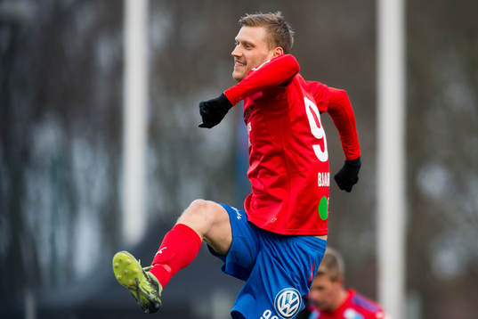 Helsingborgs Anda Runar Bjärnason jublar
