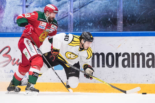 Moras Tomas Skogs och Brynäs Jesper Jensen  i