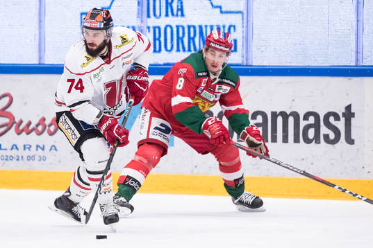 Örebros Nick Ebert och Moras Robin Johansson  i