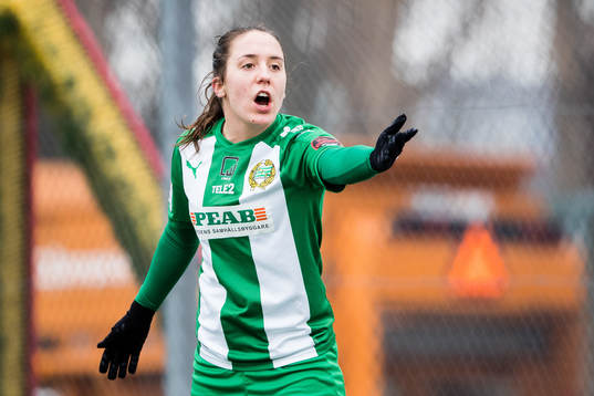 Hammarbys Alma Nygren reagerar