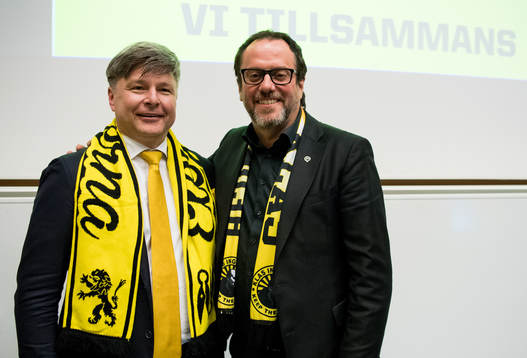 Avgående ordförande Bo Johansson och nytillträde ordförande Sune Lundqvist