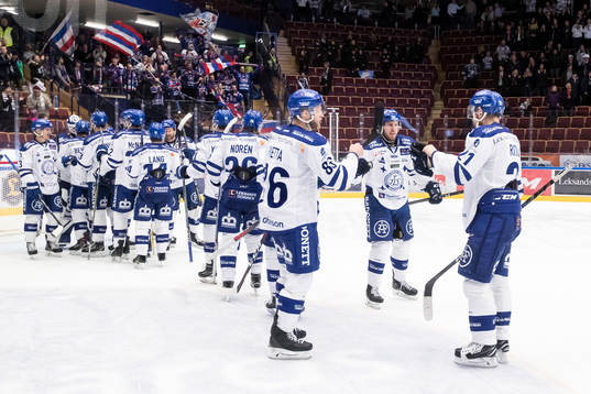 Leksands spelarna jublar